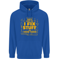 I Fix Stuff Funny Carpenter DIY Tradesman Childrens Kids Hoodie Royal Blue