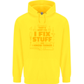 I Fix Stuff Funny Carpenter DIY Tradesman Childrens Kids Hoodie Yellow