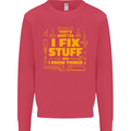 I Fix Stuff Funny Carpenter DIY Tradesman Kids Sweatshirt Jumper Heliconia