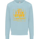 I Fix Stuff Funny Carpenter DIY Tradesman Kids Sweatshirt Jumper Light Blue