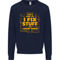I Fix Stuff Funny Carpenter DIY Tradesman Kids Sweatshirt Jumper Navy Blue