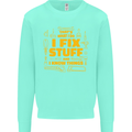 I Fix Stuff Funny Carpenter DIY Tradesman Kids Sweatshirt Jumper Peppermint