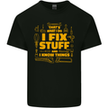 I Fix Stuff Funny Carpenter DIY Tradesman Kids T-Shirt Childrens Black