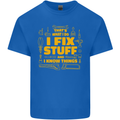 I Fix Stuff Funny Carpenter DIY Tradesman Kids T-Shirt Childrens Royal Blue