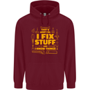 I Fix Stuff Funny Carpenter DIY Tradesman Mens 80% Cotton Hoodie Maroon