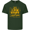 I Fix Stuff Funny Carpenter DIY Tradesman Mens Cotton T-Shirt Tee Top Forest Green
