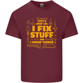 I Fix Stuff Funny Carpenter DIY Tradesman Mens Cotton T-Shirt Tee Top Maroon
