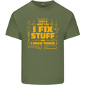 I Fix Stuff Funny Carpenter DIY Tradesman Mens Cotton T-Shirt Tee Top Military Green