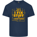 I Fix Stuff Funny Carpenter DIY Tradesman Mens Cotton T-Shirt Tee Top Navy Blue