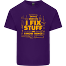 I Fix Stuff Funny Carpenter DIY Tradesman Mens Cotton T-Shirt Tee Top Purple
