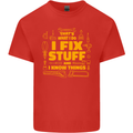 I Fix Stuff Funny Carpenter DIY Tradesman Mens Cotton T-Shirt Tee Top Red