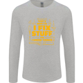 I Fix Stuff Funny Carpenter DIY Tradesman Mens Long Sleeve T-Shirt Sports Grey