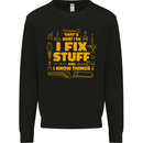 I Fix Stuff Funny Carpenter DIY Tradesman Mens Sweatshirt Jumper Black