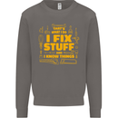 I Fix Stuff Funny Carpenter DIY Tradesman Mens Sweatshirt Jumper Charcoal
