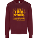 I Fix Stuff Funny Carpenter DIY Tradesman Mens Sweatshirt Jumper Maroon