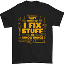 I Fix Stuff Funny Carpenter DIY Tradesman Mens T-Shirt 100% Cotton Black