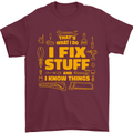 I Fix Stuff Funny Carpenter DIY Tradesman Mens T-Shirt 100% Cotton Maroon