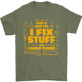 I Fix Stuff Funny Carpenter DIY Tradesman Mens T-Shirt 100% Cotton Military Green