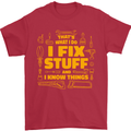 I Fix Stuff Funny Carpenter DIY Tradesman Mens T-Shirt 100% Cotton Red