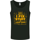 I Fix Stuff Funny Carpenter DIY Tradesman Mens Vest Tank Top Black