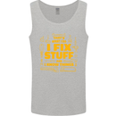 I Fix Stuff Funny Carpenter DIY Tradesman Mens Vest Tank Top Sports Grey