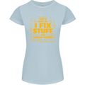 I Fix Stuff Funny Carpenter DIY Tradesman Womens Petite Cut T-Shirt Light Blue