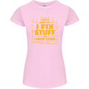 I Fix Stuff Funny Carpenter DIY Tradesman Womens Petite Cut T-Shirt Light Pink