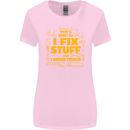 I Fix Stuff Funny Carpenter DIY Tradesman Womens Wider Cut T-Shirt Light Pink
