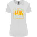 I Fix Stuff Funny Carpenter DIY Tradesman Womens Wider Cut T-Shirt White