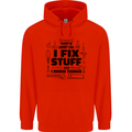 I Fix Stuff Funny Handyman Tradesman DIY Childrens Kids Hoodie Bright Red