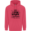 I Fix Stuff Funny Handyman Tradesman DIY Childrens Kids Hoodie Heliconia