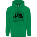 I Fix Stuff Funny Handyman Tradesman DIY Childrens Kids Hoodie Irish Green