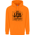 I Fix Stuff Funny Handyman Tradesman DIY Childrens Kids Hoodie Orange
