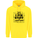 I Fix Stuff Funny Handyman Tradesman DIY Childrens Kids Hoodie Yellow