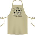 I Fix Stuff Funny Handyman Tradesman DIY Cotton Apron 100% Organic Khaki