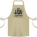 I Fix Stuff Funny Handyman Tradesman DIY Cotton Apron 100% Organic Khaki