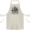 I Fix Stuff Funny Handyman Tradesman DIY Cotton Apron 100% Organic Natural