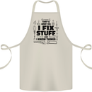 I Fix Stuff Funny Handyman Tradesman DIY Cotton Apron 100% Organic Natural