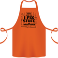 I Fix Stuff Funny Handyman Tradesman DIY Cotton Apron 100% Organic Orange