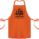 I Fix Stuff Funny Handyman Tradesman DIY Cotton Apron 100% Organic Orange