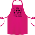 I Fix Stuff Funny Handyman Tradesman DIY Cotton Apron 100% Organic Pink