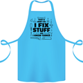 I Fix Stuff Funny Handyman Tradesman DIY Cotton Apron 100% Organic Turquoise