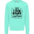 I Fix Stuff Funny Handyman Tradesman DIY Kids Sweatshirt Jumper Peppermint