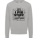 I Fix Stuff Funny Handyman Tradesman DIY Kids Sweatshirt Jumper Sports Grey