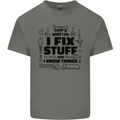 I Fix Stuff Funny Handyman Tradesman DIY Kids T-Shirt Childrens Charcoal