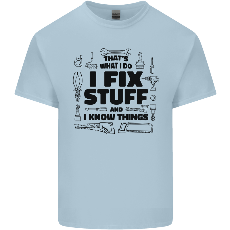 I Fix Stuff Funny Handyman Tradesman DIY Kids T-Shirt Childrens Light Blue