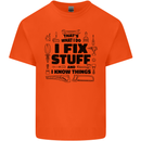 I Fix Stuff Funny Handyman Tradesman DIY Kids T-Shirt Childrens Orange