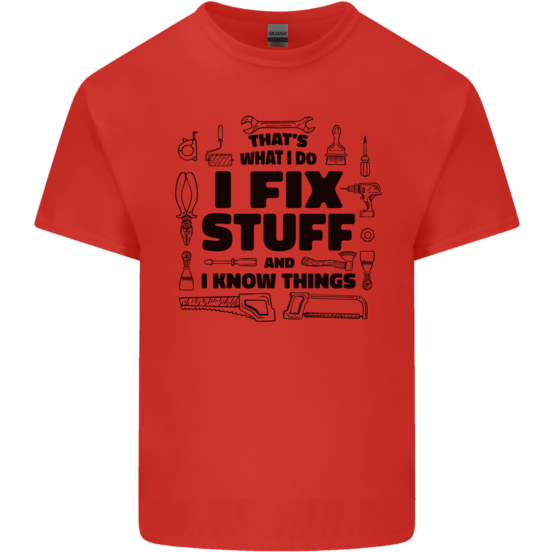 I Fix Stuff Funny Handyman Tradesman DIY Kids T-Shirt Childrens Red