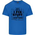 I Fix Stuff Funny Handyman Tradesman DIY Kids T-Shirt Childrens Royal Blue