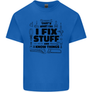I Fix Stuff Funny Handyman Tradesman DIY Kids T-Shirt Childrens Royal Blue